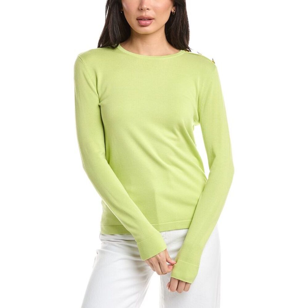 St. John Womens  Solid Jersey Knit Sweater